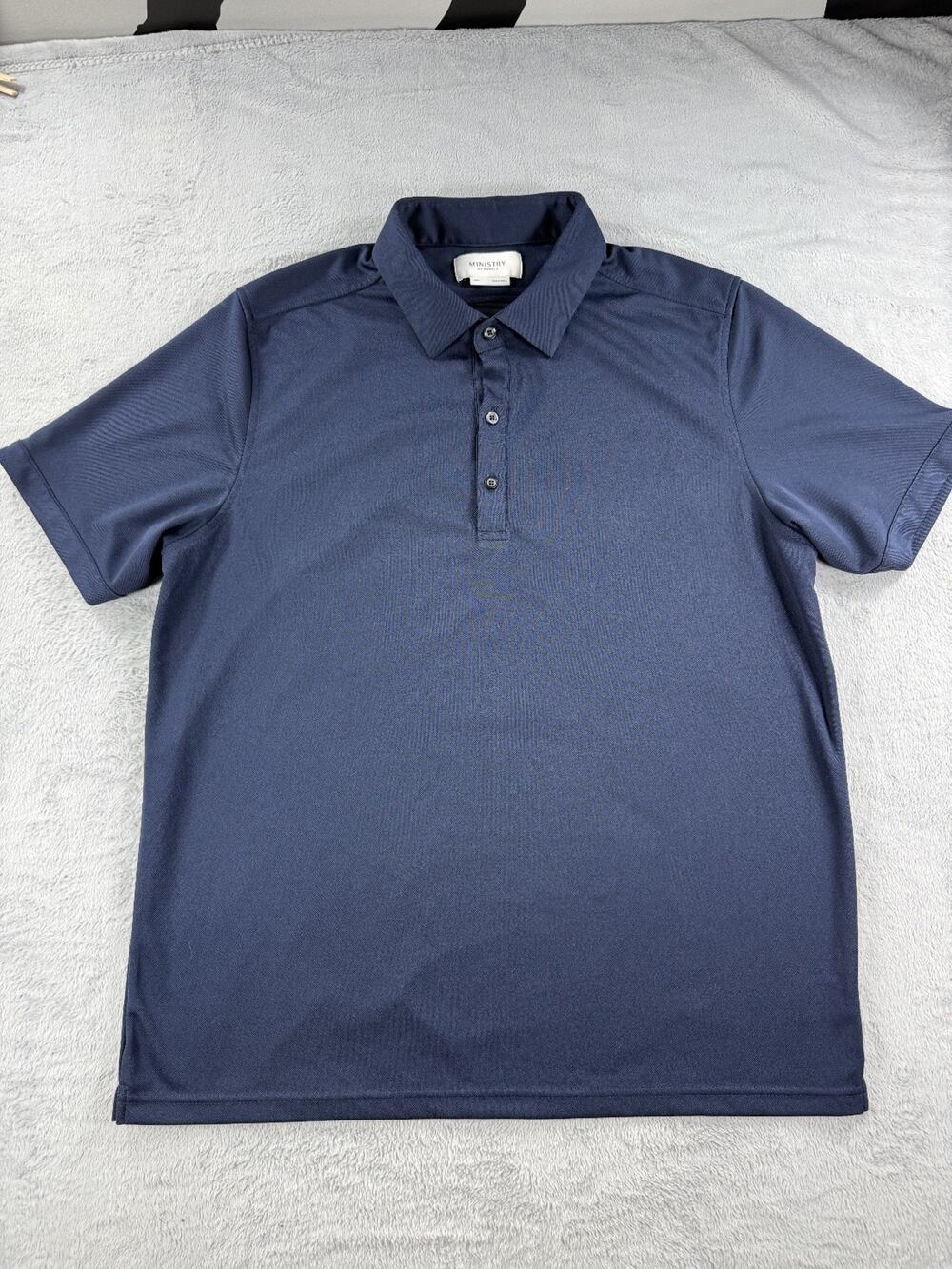 Ministry of Supply Men's XXL Navy Blue Performance Polo Shirt Casual Preppy